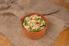 foto ricetta Insalata tiepida con spinacino, pollo grigliato, mela verde, scaglie di parmigiano e semi di zucca 