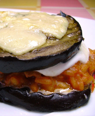 foto ricetta Risotto alla parmigiana con salsiccia e melanzane grigliate 