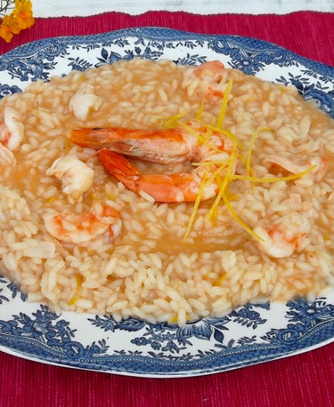 foto ricetta Riso con pesce: capesante e gamberoni al limone 