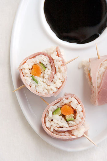 foto ricetta Sushi più ricco, prosciutto cotto e verdure 