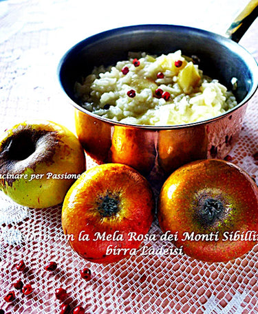 foto ricetta Riso Gallo riserva Carnaroli con mela rosa dei Monti Sibillini e birra Ladeisi 