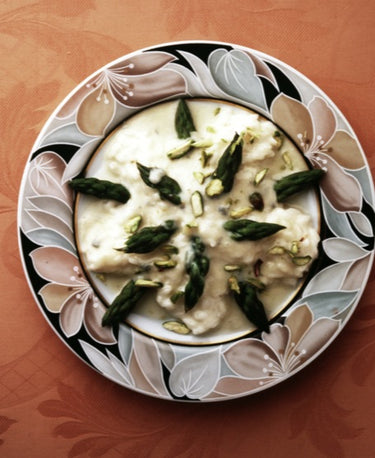 Rižoto sa šparogama, pistacijom, i istopljenim gorgonzola sirom 