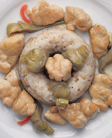 foto ricetta Torta di riso con animelle e carciofi 