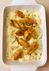 BAKED COCONUT MILK RICE PUDDING WITH SALTED CARAMEL BANANAS AND LIME 