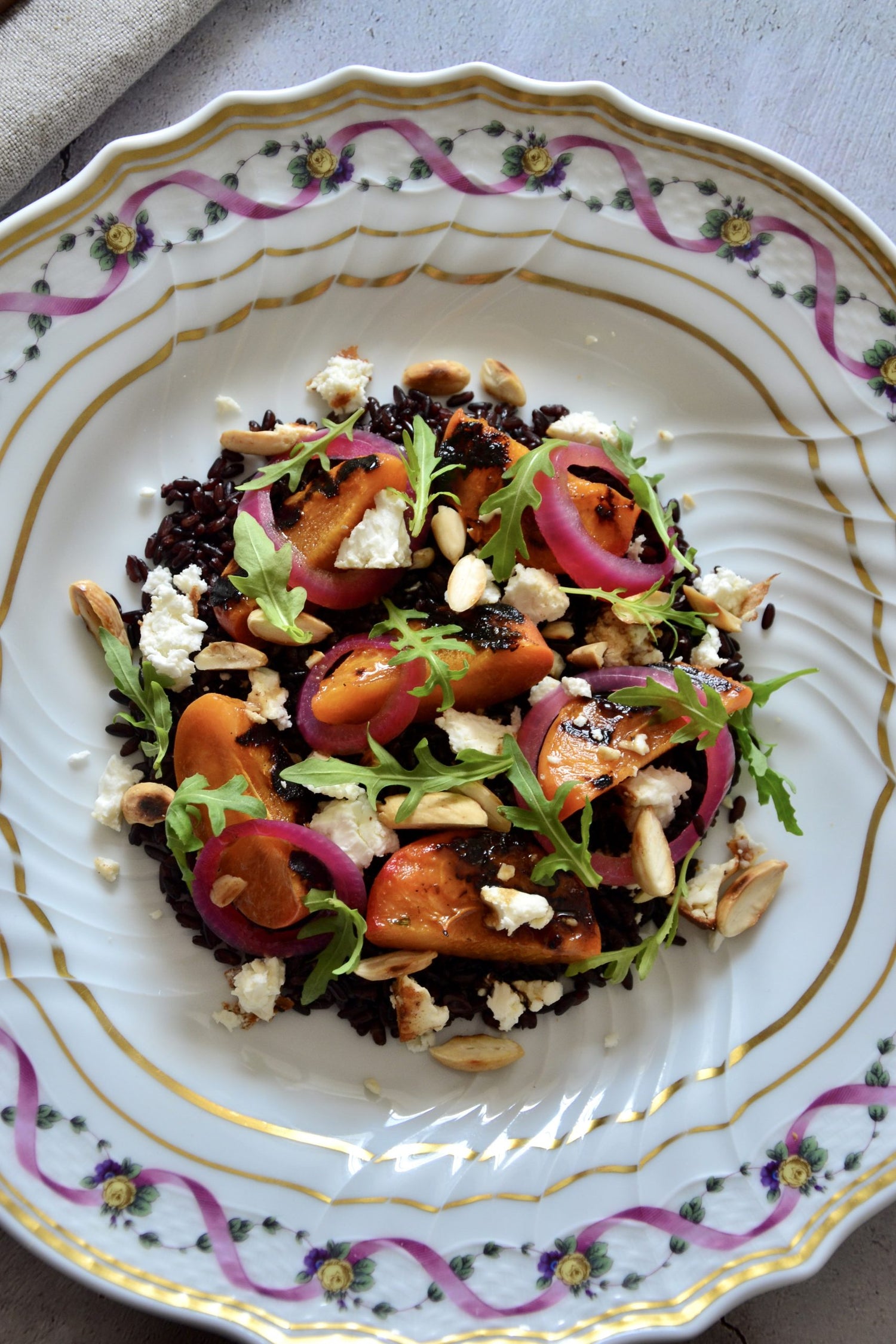 BLACK RICE SALAD WITH BALSAMIC GLAZED APRICOTS 