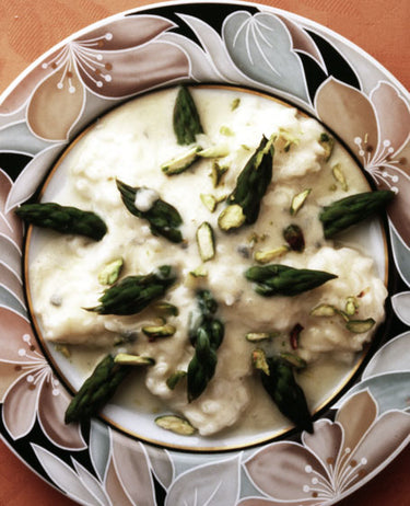 foto ricetta Riso asparagi e fonduta di gorgonzola e pistacchi 
