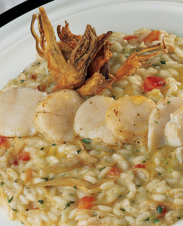 foto ricetta Risotto con capesante, cuori di carciofo e finocchio 