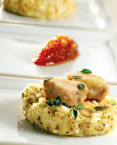 foto ricetta Risotto alla senape con filetto di coniglio e cipolla caramellata 