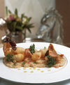 RISOTTO WITH FRESH OREGANO AND ZOLFINI BEANS SERVED WITH DEEP-FRIED FISH 