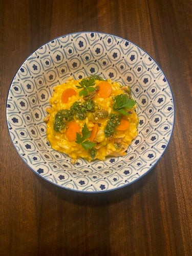 PHEASANT, CARROT AND PISTACHIO PESTO RISOTTO 
