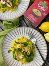PRAWN, ASPARAGUS & PEAS SAFFRON RISOTTO 