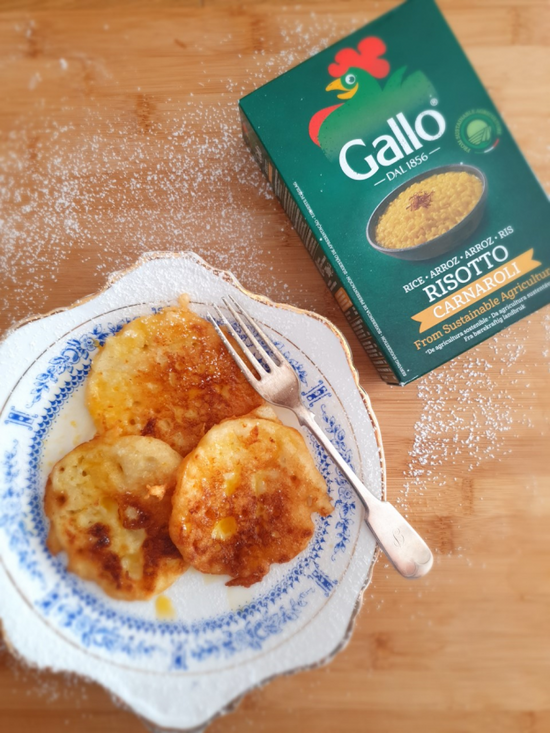 RICE FRITTERS WITH ORANGE DRIZZLE SYRUP 