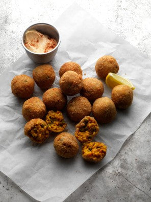 ARANCINI FAÇON PAËLLA VÉGÉTARIENNE AVEC AÏOLI PIMENTÉE 