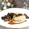RISOTTO CON SALCHICHAS, ALCACHOFAS Y TRUFA NEGRA 