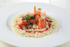 foto ricetta Riso Carnaroli, lamponi, zola dolce, crostacei e basilico 