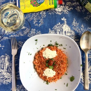 Riso Aroma con salsa di pomodor, harissa e 'nduja calabrese